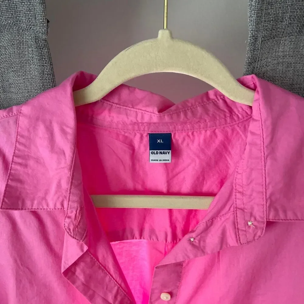 Fabulous Old Navy Women's Candy Pink Shirt Dress Size XL Brand New - Picture 2 of 3